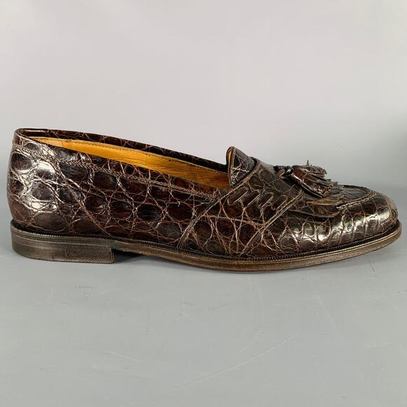 A.TESTONI Size 8.5 Brown Alligator Leather Moccasin Loafers main image 8